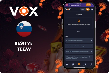 Rešitve težav z aplikacijo Vox Casino